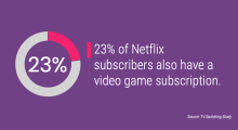 23% of Netflix subscribers also have a video game subscription.